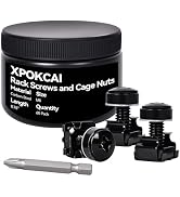 Xpokcai 60-Pack M6 x 20mm Rack Mount Screws and Cage Nuts for Server Racks?Routers&Audio Equipmen...