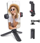Mechrig Mini Tripod with 360° Phone Holder & Dual Cold Shoe, Small Phone Tripod Stand for iPhone/...