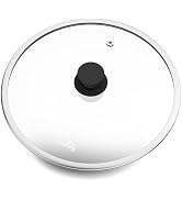 CnSneg 12 Inch Pan Lid For Pots Pans and Skillets, Cast Iron Skillet Lid, Large Tempered Glass Fr...