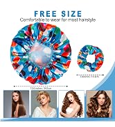 4 PCS Shower Caps+ 2 PCS Hair Scrunchies