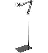 LenTok Magnetic Bed Phone Holder for Laying Down, Bedside Floor Stand with Adjustable Arm for iPh...