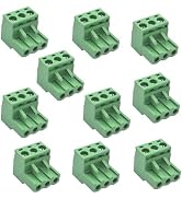 10 Pcs Green 5.08mm Pitch 3P Pluggable Teminal Blocks Connector Socket Adapters