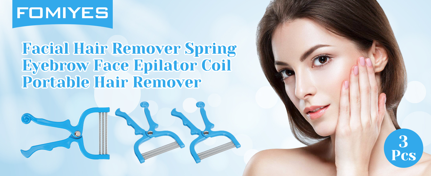 FOMIYES 3Pcs Facial Hair Remover Spring Eyebrow Face Epilator Coil Portable Hair Remover
