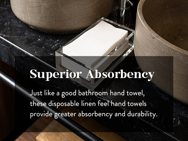 Disposable Paper Hand Towels for Bathroom White Guest Napkins Ideal for Wedding Reception or Party