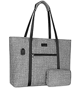 MOSISO USB Port Laptop Tote Bag for Women, Compatible with MacBook, 17-17.3 inch Notebook and Chr...