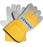 Cordova Stanley Select Cowhide spit Leather Palm Work and Safety Gloves - Yellow Canvas Back - La...