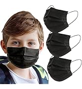 akgk 100Pcs Kids Disposable Face Mask Protective Childrens Black Safety Masks