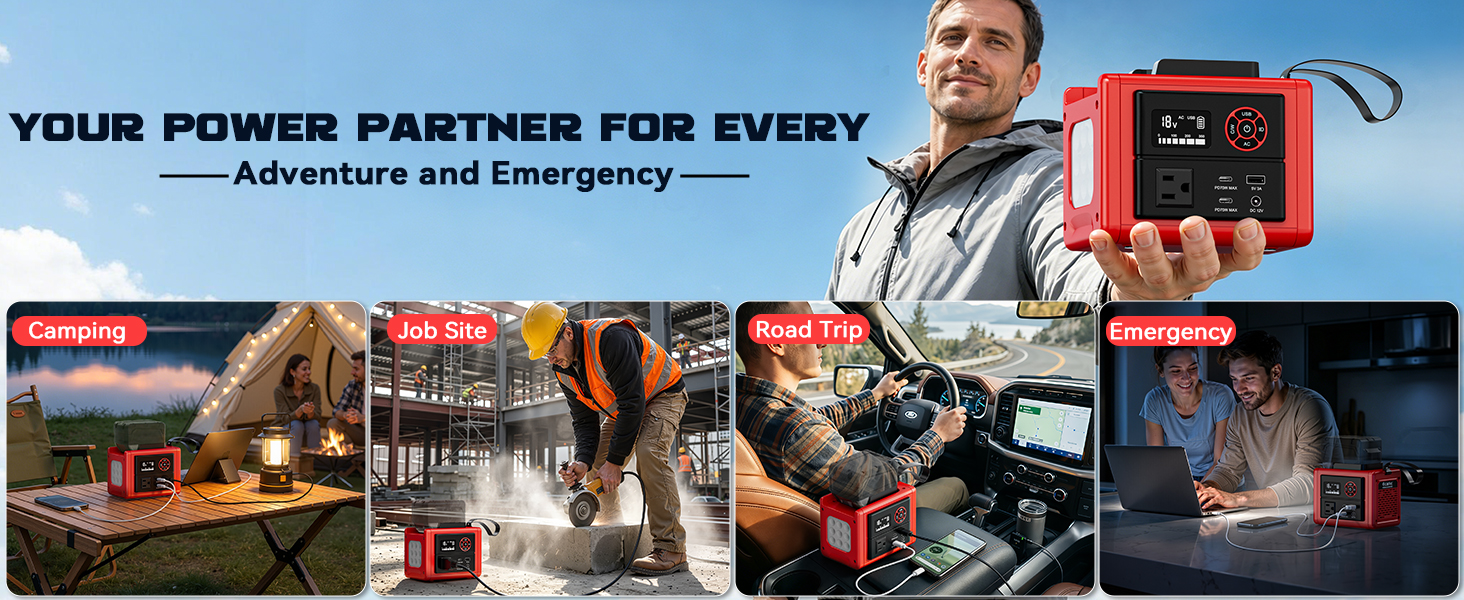 Portable Power Inverter Compatible with Milwaukee 18V Battery