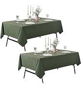 ZarzaaSik 2-Pack 60x102 inch Sage Green Table Cloths, Solid Stain and Wrinkle Resistant Oblong Ta...