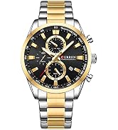 FANMIS Mens Luxury Watches Business Chronograph Dress Waterproof Leather Strap Analog Quartz Wris...