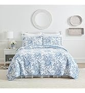 Laura Ashley - Queen Quilt Set, Reversible Cotton Bedding with Matching Shams, Home Decor for All...