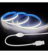 ZSLAIFU 5V LED Strip Lights, White USB LED Light Strip, 3.28FT Dimmable Cob LED Strip Light, High...