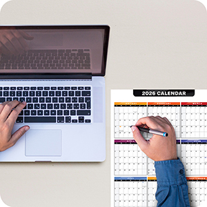 2026 Full Desk Wall Calendar 2 Sided Reversible Planner Tracker Academic Year Semester