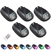 Solar Car Roof RGB Strobe Light, Solar Cab Lights for Trucks, Wireless No Drill Roof LED Marker L...