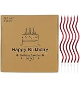 BEAN LIEVE 30-Count Spiral Birthday Candles - Elegant Twisted Design with Holders, Long-Lasting B...
