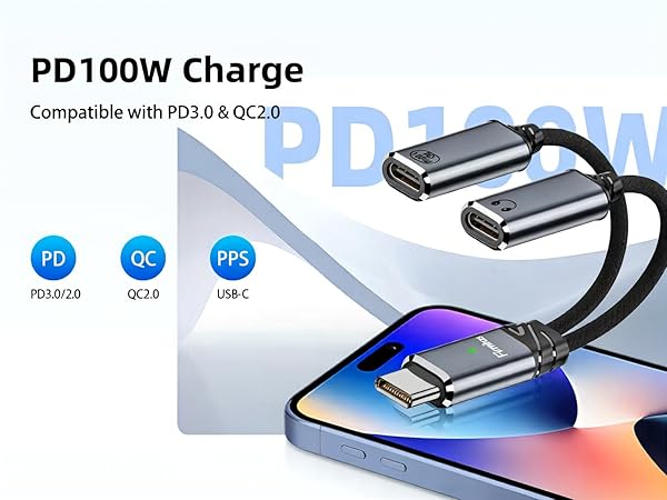 USB c splitter 1 in 2 out
