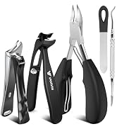 VANWIN Toenail Clippers for Thick Toenails for Seniors, Angled Head Large Toe Nail Clippers for T...