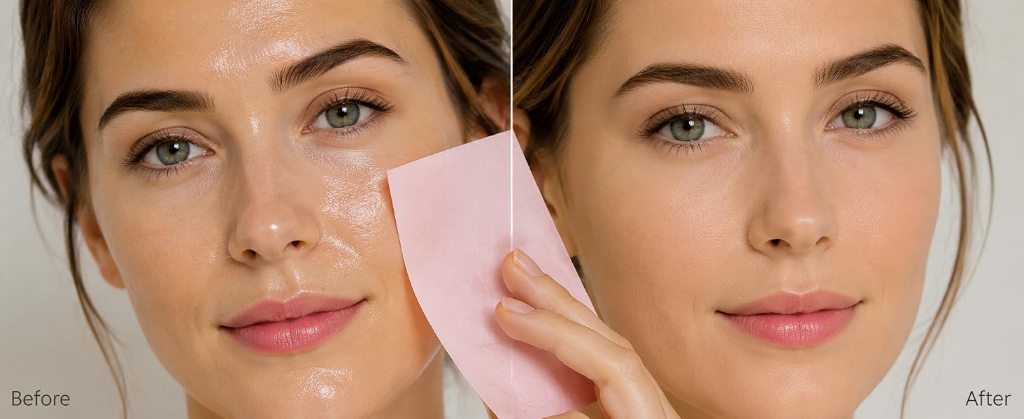 use pleasingcare blotting sheet before and after