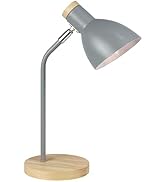 Lampwell Helle Office Desk Lamp for Home Office,Grey Adjustable Desk Lamp for Bedrooms,Wood Desk ...