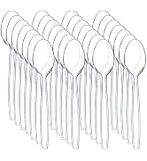 Liacere 360 Pieces Clear Plastic Spoons - Heavyweight Disposable Spoons-6.7inch Heavy Duty clear ...
