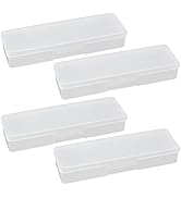 Tighall 4PCS Clear Containers Box with Hinged Lid and Snap Closure Plastic Storage Organizer Box,...