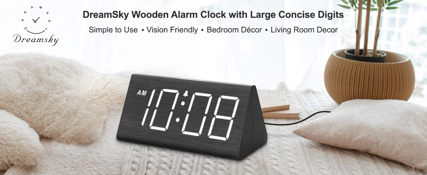 wooden alarm clock