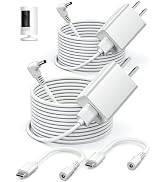 WUKUR 2 Pack Power Adapter Compatible with Ring Stick Up Cam Battery/Plug-in 3rd Gen/2nd Gen & Ri...
