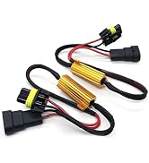 Qurbuns 2 PCS 9005/9006 LED Load Resistor Kit, 50W Headlight Bulb Decoder, Anti Flicker Harness R...