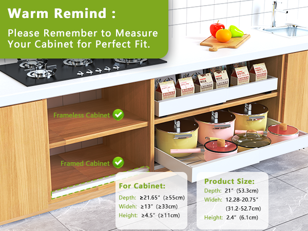 expandable slide out drawers