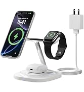 3 in 1 Magnetic Wireless Charger for Apple - Fast Charging Station Compatible with MagSafe for iP...