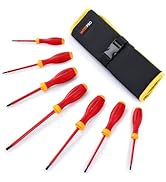 WISEPRO 8PCS 1000V Insulated Screwdriver Set, Electrical Screwdriver Set Electrician Screwdriver ...