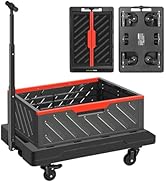 GALAX PRO Foldable Utility Cart, Heavy Duty Collapsible Hand Truck with Wheels for Grocery Shoppi...