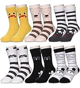 SDBING 6 Pairs Kids Fuzzy Socks Toddler Non Slip Socks Boys Girls Soft Fluffy Winter Warm Slipper...
