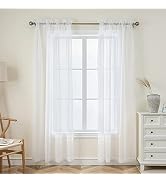 Demetex Sheer Curtains 96 Inches Long for Bedroom Living Room Patio Glass Door Sliding Door Trans...