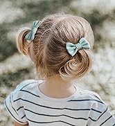 Cherssy 2" Baby Hair Ties with Linen Bows, 28 Pcs Neutral Hair Bow Elastic Nylon Hair Bands for T...
