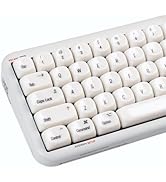 COOMICKEY 140 Keys White PBT Keycaps MOA Profile Keycap Set Minimalist White Mac Style Custom Cut...