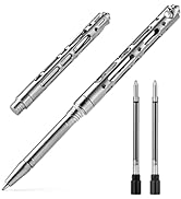 TISUR Titanium Mini Ballpoint Keychain Pen, Length Double Extendible, with Tungsten Steel Glass B...