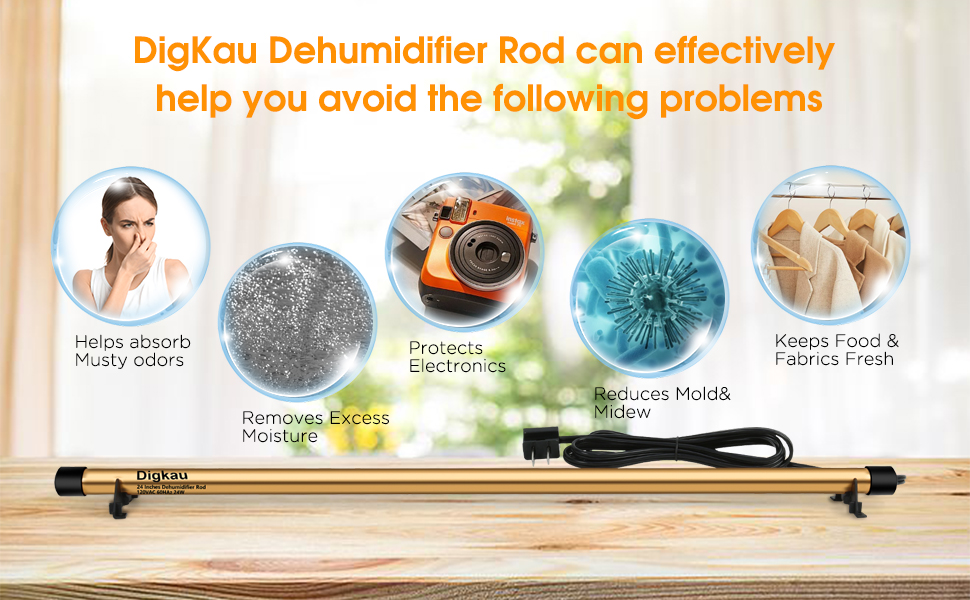 Digkau dehumidifier rod helps you keep things dry and avoid things getting damaged