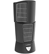 Lasko Oscillating Platinum Desktop Wind Tower Fan, 3-Speeds, Compact, Portable with Handle for Of...