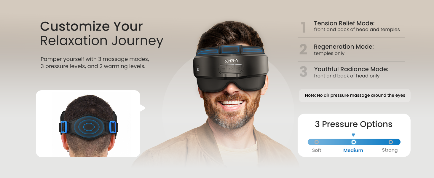 Eyeris Masc Heated Head & Eye Massager for Migraines