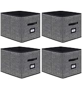 Onlyeasy Extra Large Foldable Cloth Storage Cubes 4 Pack with Label Holders - Fabric Storage Bins...