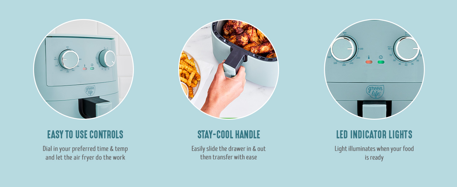 GreenLife, Ceramic Nonstick, PFAS-Free, Non-Toxic, Electrics, Air Fryer