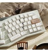 PBT Cute Cat Keycaps, Milk White Dye-Sublimation Keycap, 151 Keys Cherry Profile Keyboard Keycaps...