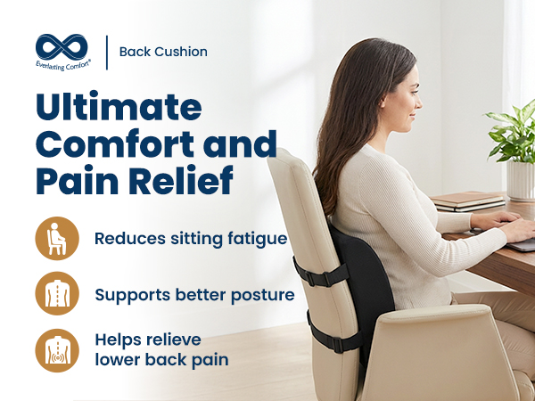 Lumbar Support Pillow Office Chair Memory Foam Back Cushion Car Seat Posture