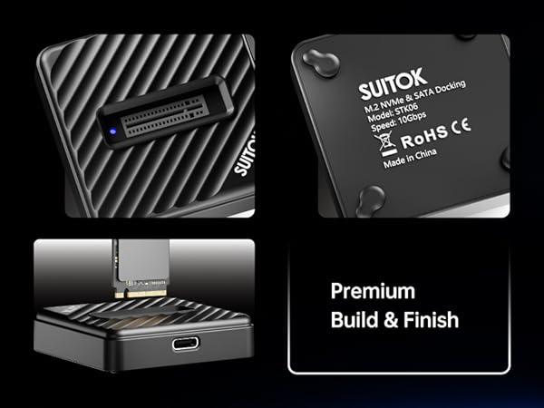 Dual protocol M.2 reader supporting both NVMe PCIe and SATA NGFF SSDs.