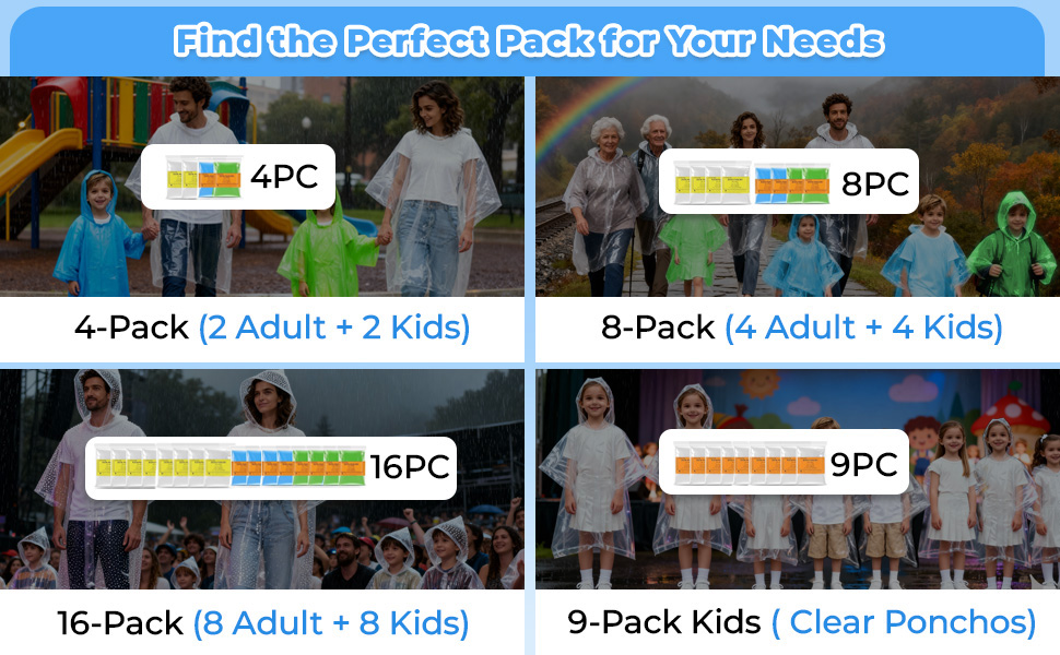 ponchos family pack