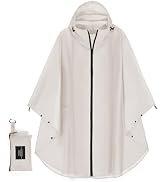 YOOTUKL Unisex Hooded Rain Poncho, Waterproof Raincoat Jacket with pocket for Adult, Rain Coat fo...