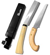 KAKURI Japanese NATA Tool Knife 6.5" and Pruning Saw Set, Made in Japan, Bushcraft Hatchet Axe an...
