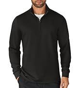 COOFANDY Men's Quarter Zip Up Pullover Lightweight Mock Neck Sweatshirt Casual Long Sleeve Polo S...