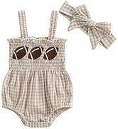 Kuriozud 4th of July Outfits Baby Girl USA Romper Fourth of July Onesie Independence Day Bodysuit...
